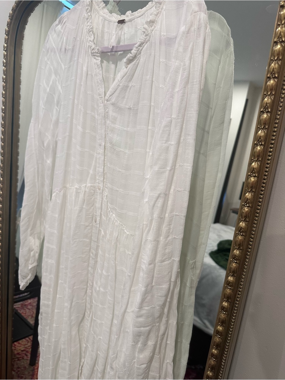 Free People White Tiered Button Maxi Dress - Picture 5 of 5